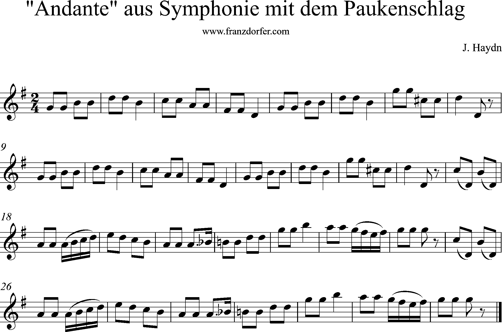 Andante, Sinfonie mit dem Paukenschlag, G-Dur